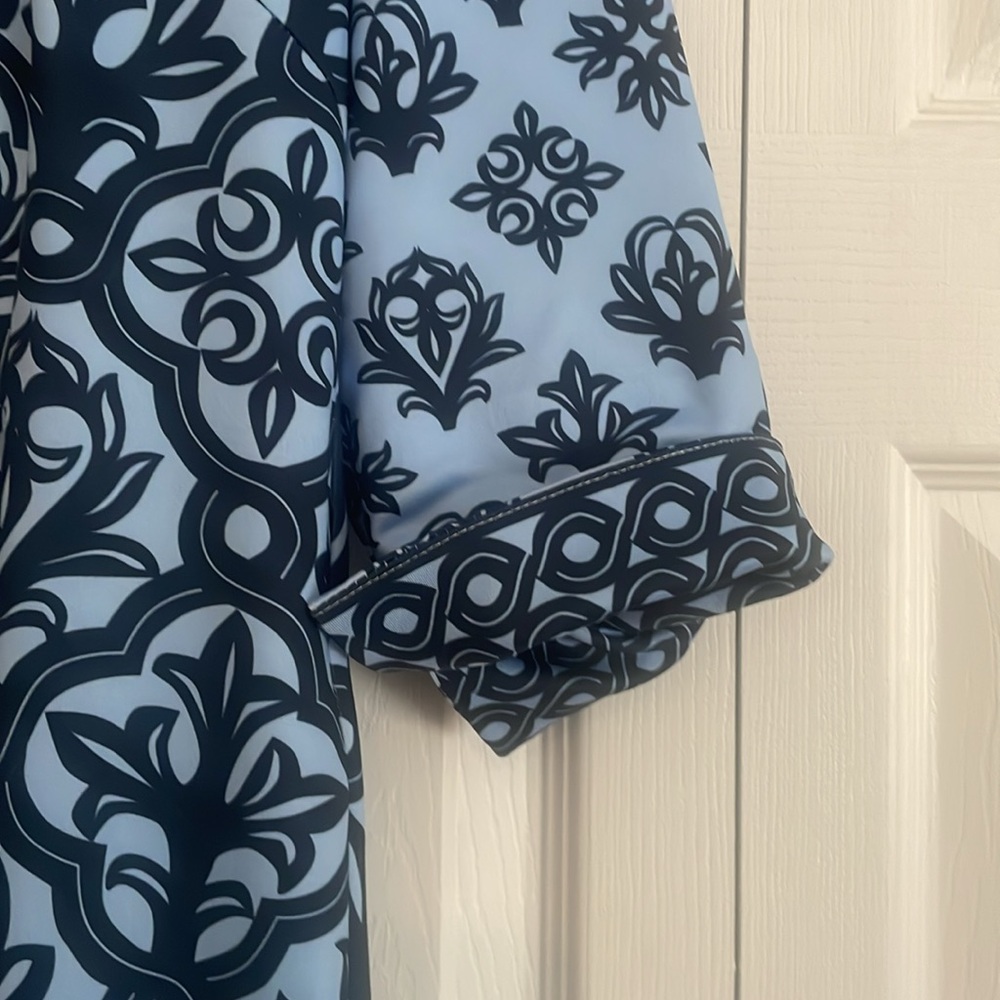 Gretchen Scott Designs Blue and Black Patterned Dress - Picture 4 of 14